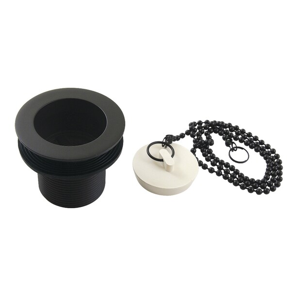 112 Chain and Stopper Tub Drain with 134 Body Thread, Matte Black